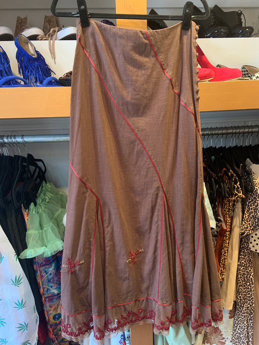 Brown Fall Equinox Maxi Skirt
