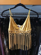 Load image into Gallery viewer, Iridescent Gold Fringe Top