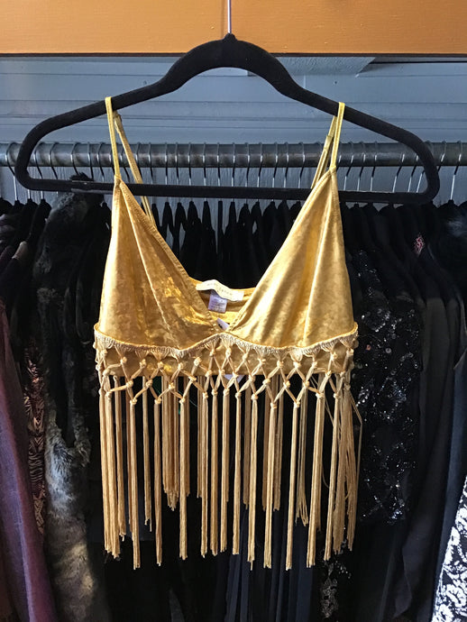 Iridescent Gold Fringe Top
