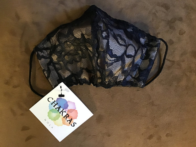 IV: Face Mask (Black/Nude Lace)