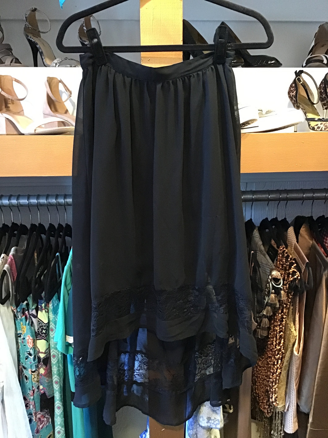 Black Chiffon Skirt