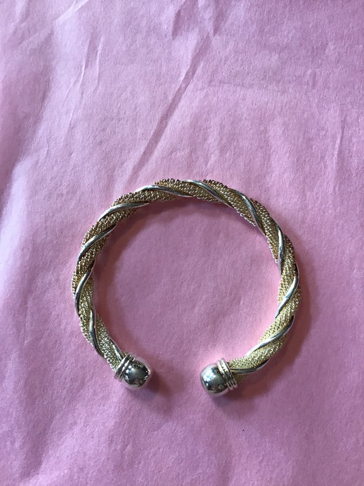 Platinum & Silver Braided Bracelet