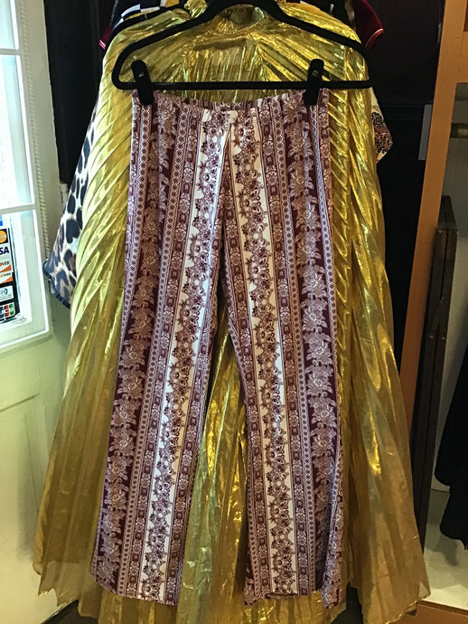 Red & White Floral Printed Bell Bottoms