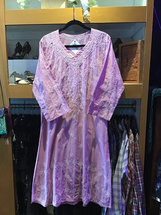 Embroidered Lavender Kaftan