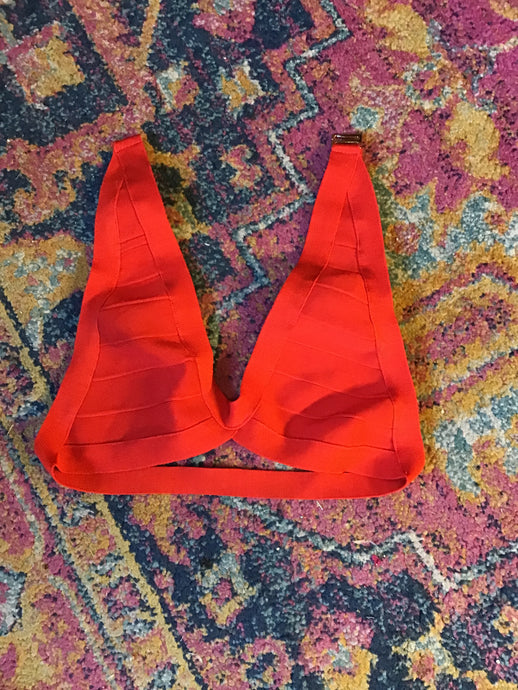 Red Bandage Halter Bikini Top