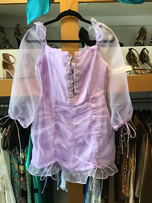 Purple Lioness Dress with Ties