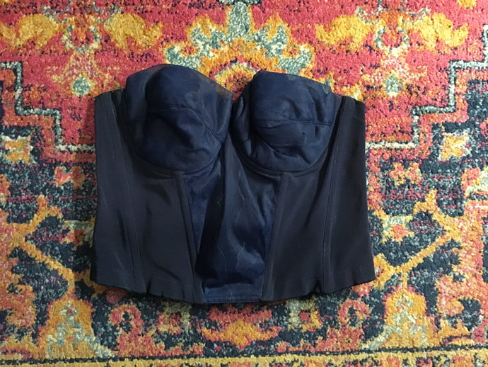 Vintage Navy Sheer Corset