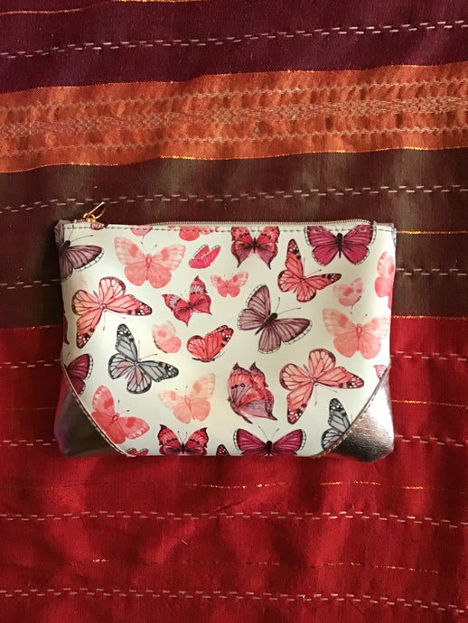 Pink Butterfly Makeup Bag