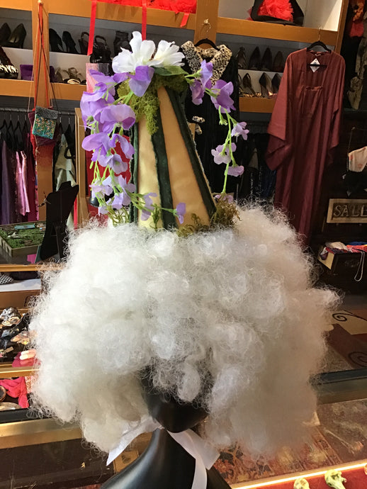 LC: Yellow/Green/Purple Floral Clown Hat