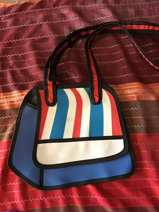 2D Red, White, & Blue Schoolbag