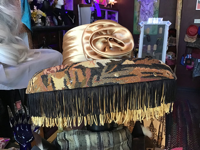 LC: Gold/Black Safari Fringe Hat