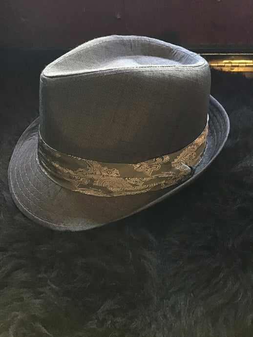 Grey Fedora with Paisley Band