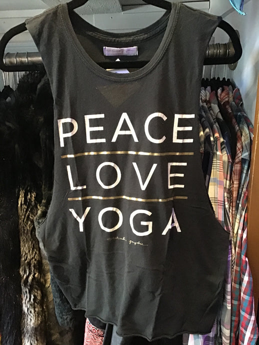 Peace Love Yoga Sleeveless T-shirt