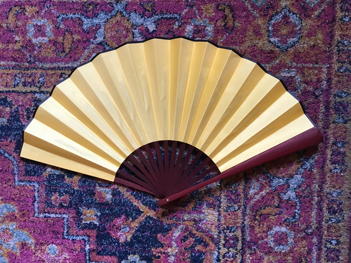 Large Wooden Fan: Yellow