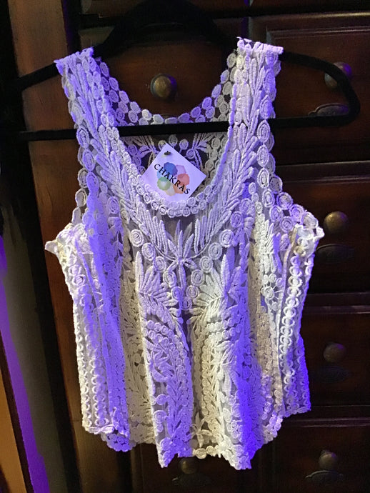 Cream Sheer Lace Top