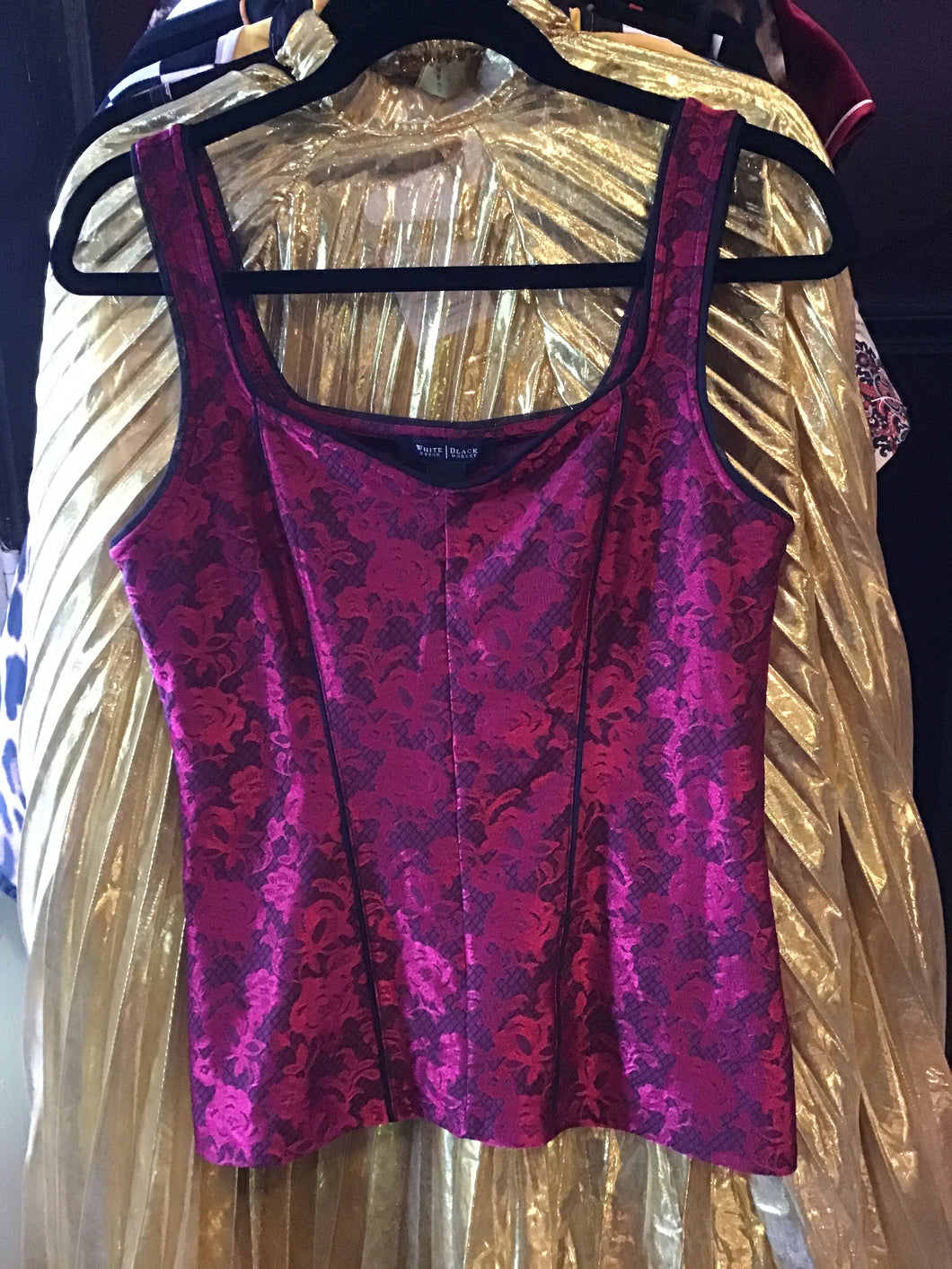 Red & Black Rose Corset Top