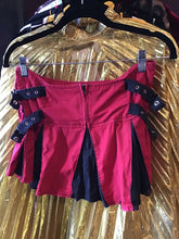 Load image into Gallery viewer, Red + Black Belted Mini Skirt