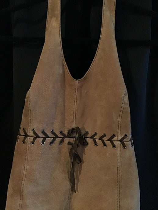 Vintage Brown Leather Halter Vest
