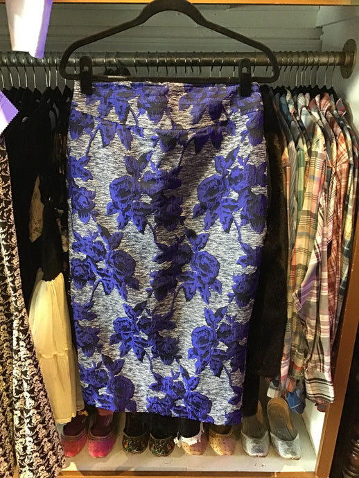 Blue Floral Skirt