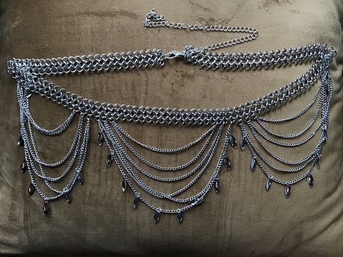 Silver Body Chain Belt
