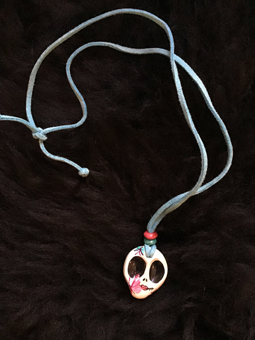 White Voodoo Skull Necklace