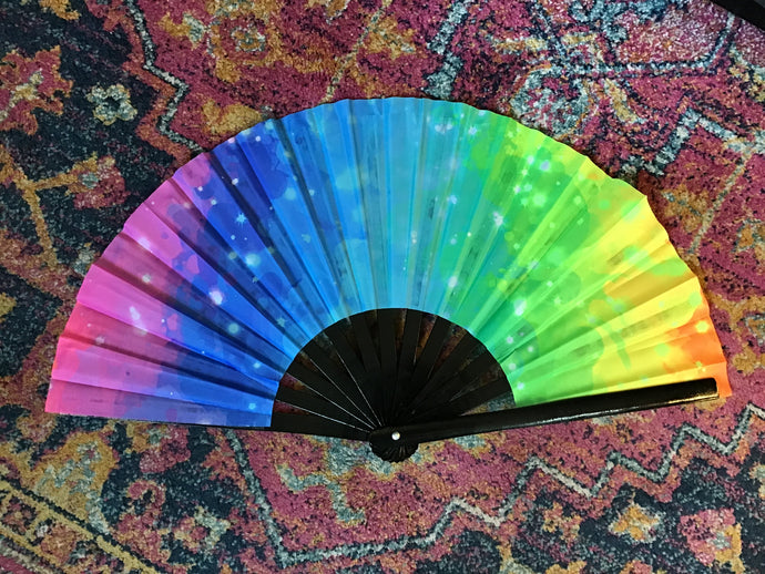 Large Performance Fan (rainbow watercolor)