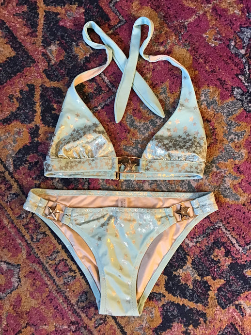 Seafoam/Gold Stars Bikini Set