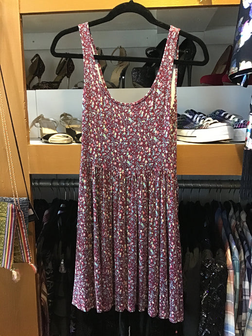 Purple Sundress with Pink/Blue Flowers