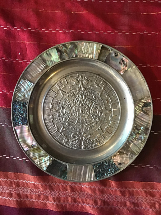 Silver/MOP Aztec Wall/Plate Decor
