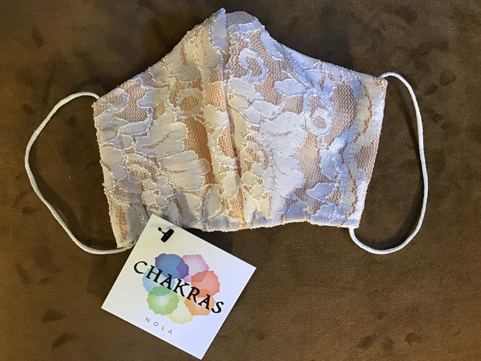 IV: Face Mask (White/Nude Lace)
